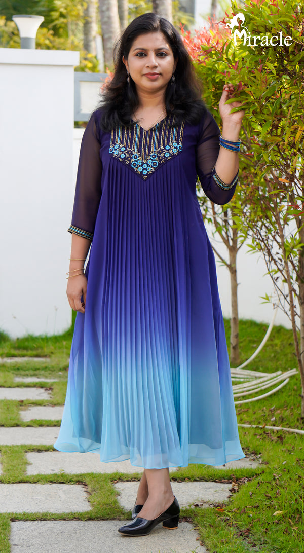 Double shade Georgette Kurti MHK359