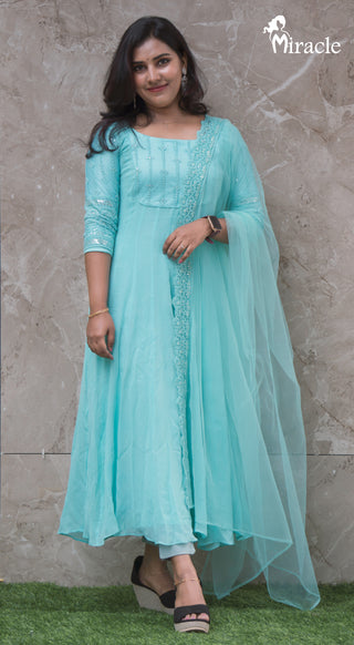 Panel Cut Pure Georgette Anarkali MAK387