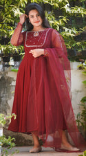 Maroon Party Wear Anarkali MAK391