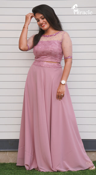 Baby Pink Colour Skirt & Top MPT231