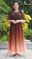 Brown Double Shade Georgette Kurti MHK418