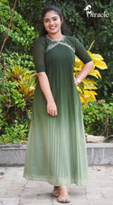 Green Double Shade Georgette Kurti MHK419