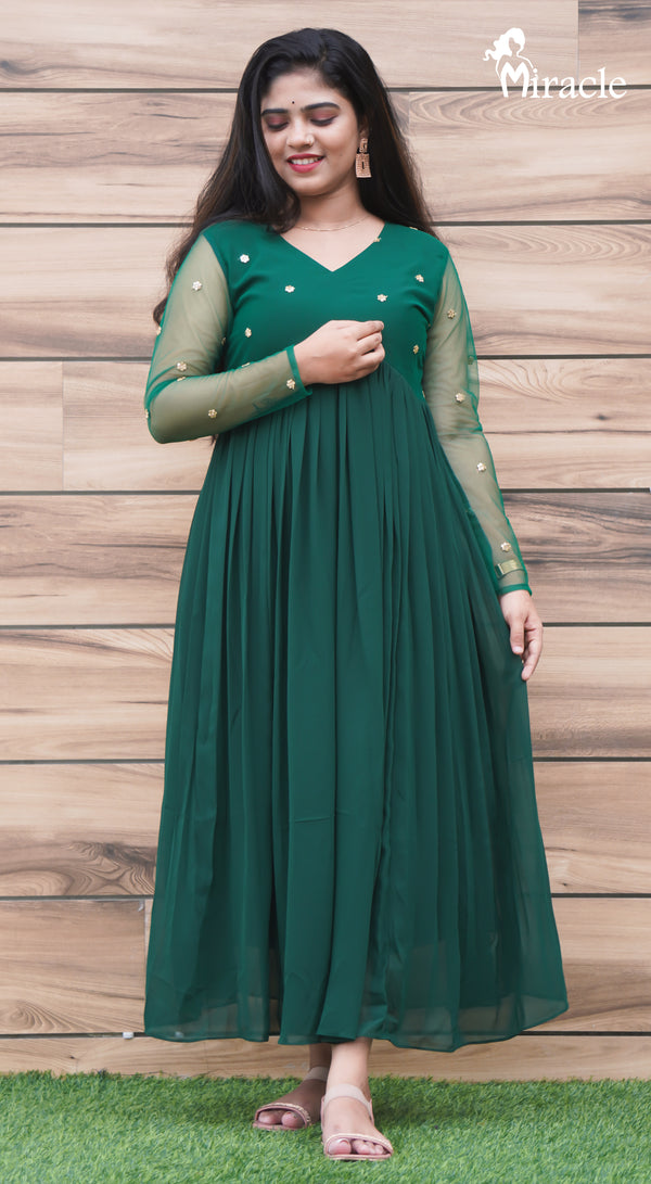 Green Georgette Designer Kurti MDK239