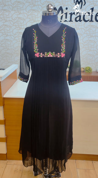 Off White Color Fancy Embroidery Work Kurti with Skirt Suit – fashionnaari