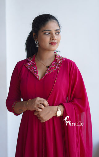 Vasu Saree Blue Georgette Anarkali Suit With Heavy Embroidery Work :  Amazon.in: Fashion