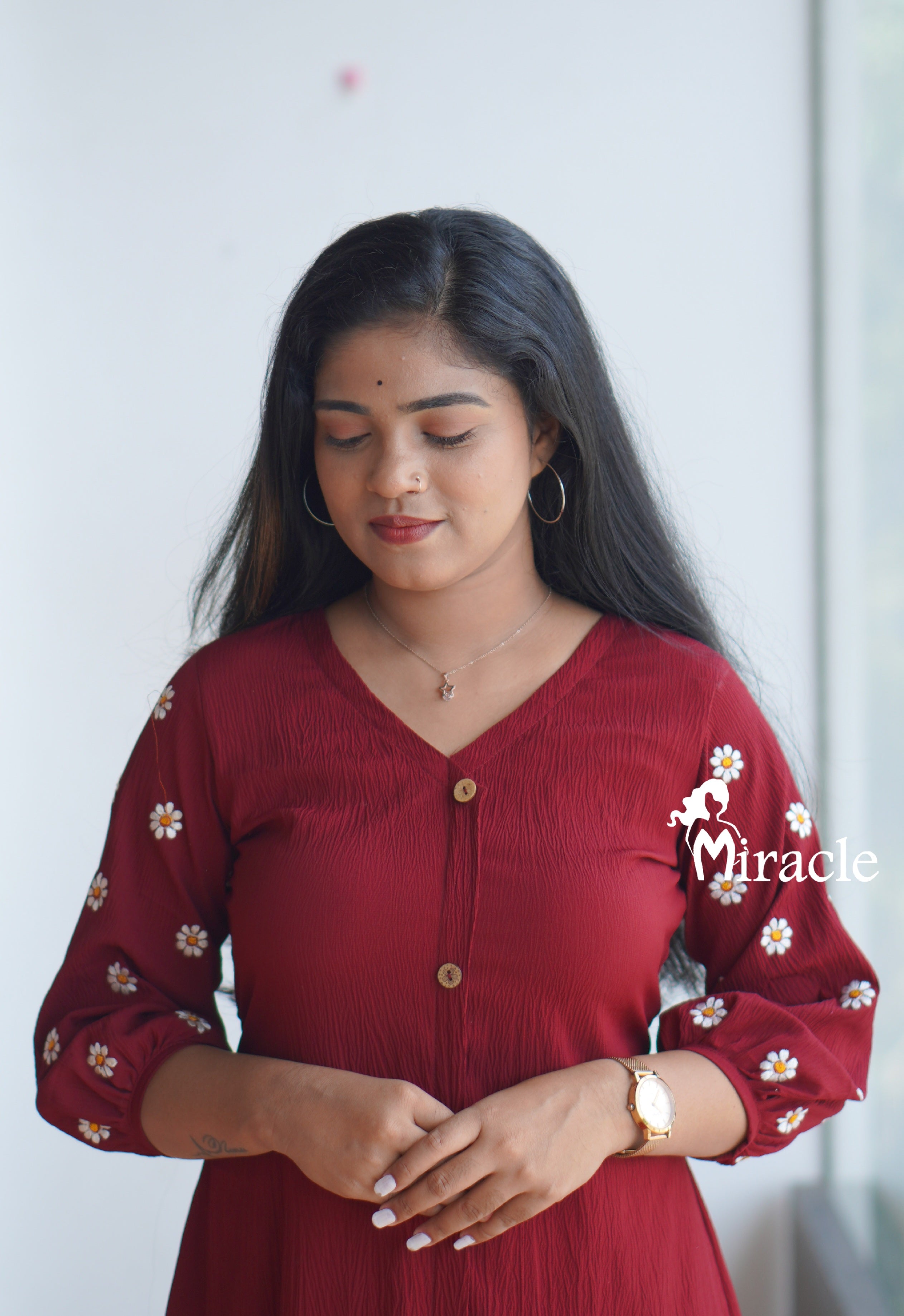 A line georgette kurti MHK491