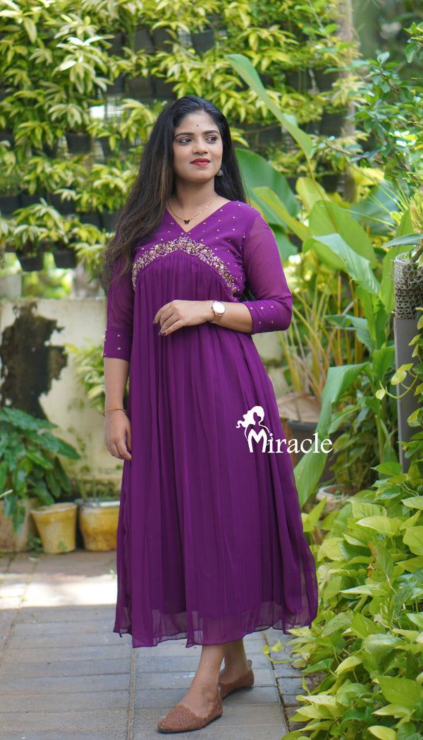 Georgette aliyaa cut kurtis MHK472