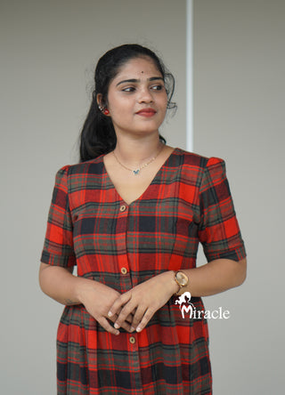 Cotton check fabric frocks MXS2132