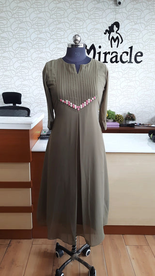 Hand Embroidery Georgette kurtis