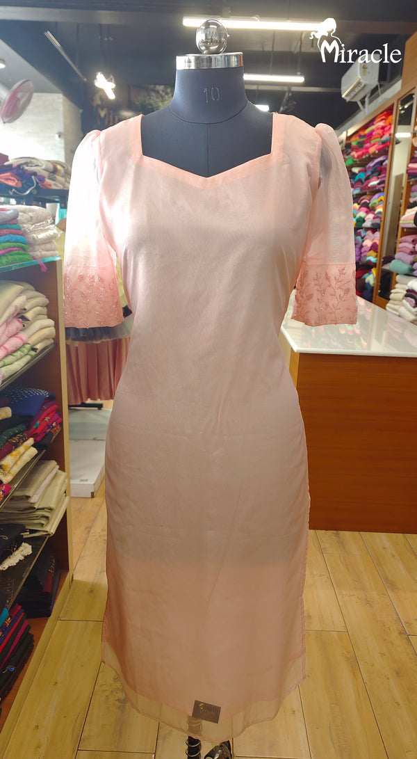 Organza Side Slit Kurthi MHK444