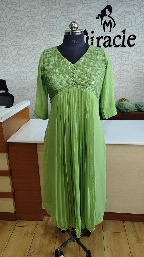 Parrot Green Designer Kurti MDK244