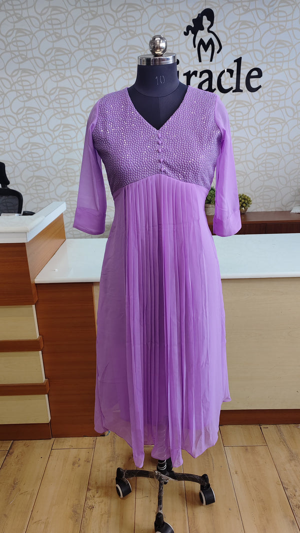 Lavender Designer Kurti MDK245