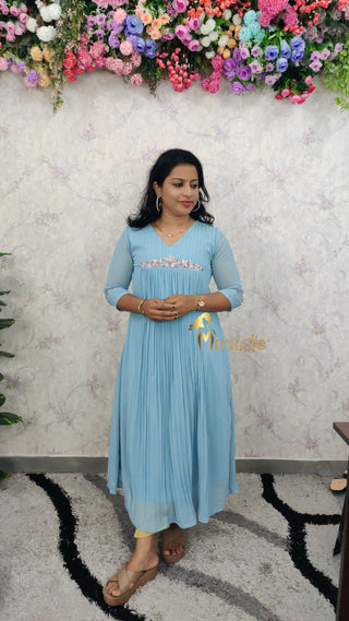 Hand Embroidery Georgette kurtis