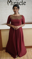 Maroon Georgette Gown MHK158