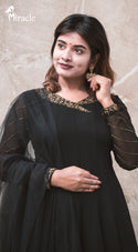 Black Panel Cut Anarkali MAK382