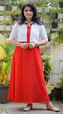 Red Kurti with Coat MCH118