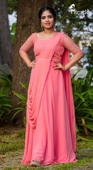 Structured Saree Gown – Fatiz