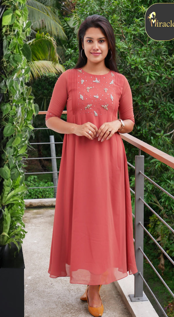 Georgette kurti hotsell neck designs