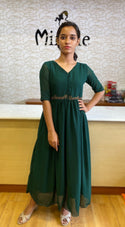 Bottle Green Designer Kurti - MHK107