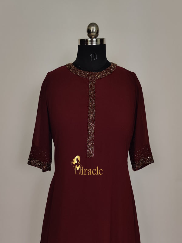 Dark Brown Georgette Kurti