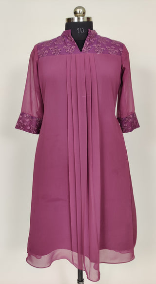 Dark Onion Pink georgette Kurti