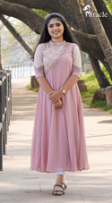 Lemonade Pink Panel Cut Anarkali MAK378