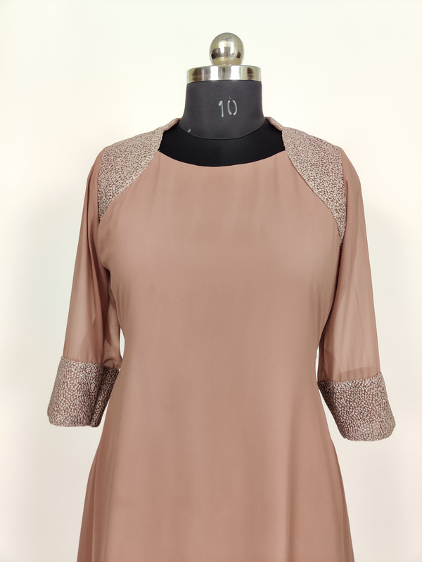 Pastel Chocolate Georgette Kurti