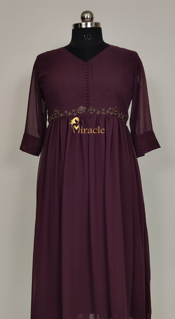 Dark Purple Designer Kurti - MHK105