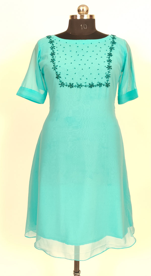 Budget Friendly Turquoise Blue Kurti