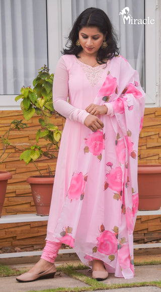 Panel cut Anarkali with dupatta MHK329