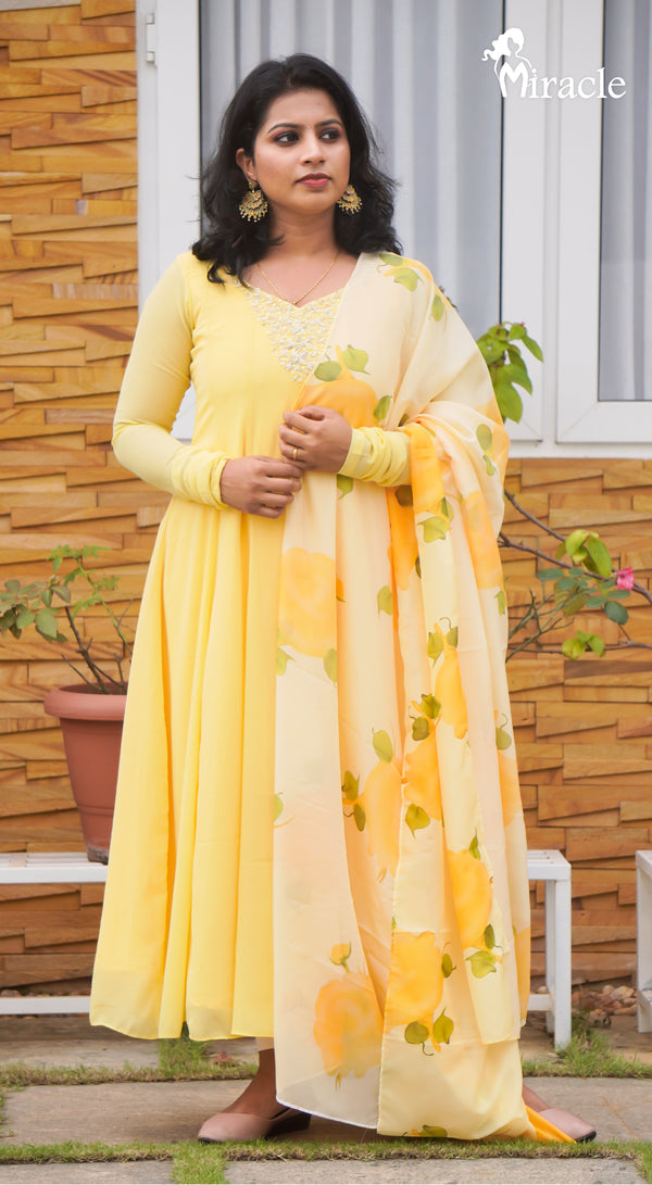 Panel cut Anarkali with dupatta MHK330