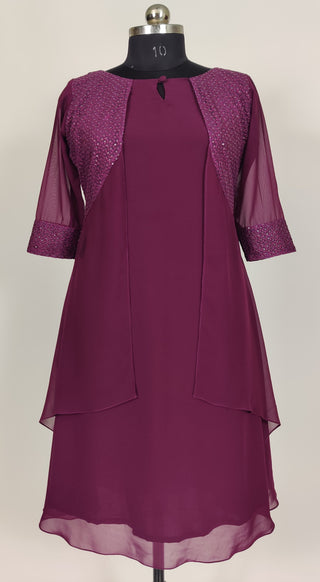 Purple Jacket Pattern Kurti