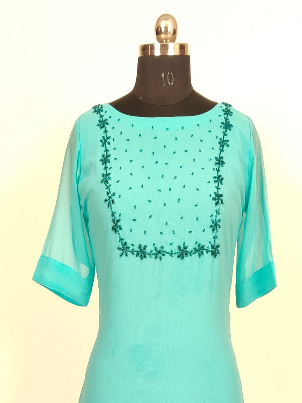 Budget Friendly Turquoise Blue Kurti