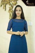 Prussian Blue Georgette Kurti MHK181