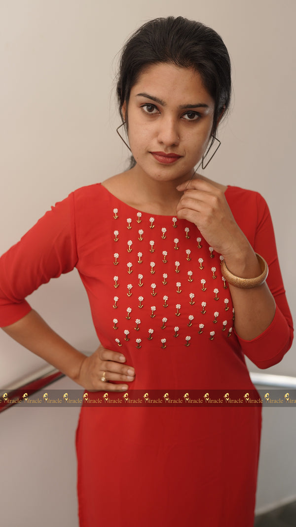 Budget Friendly Red Kurti MBK102