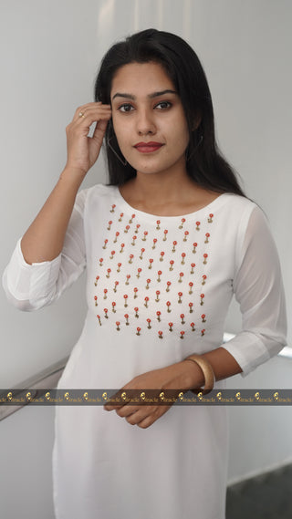 Budget Friendly White Kurti MBK105