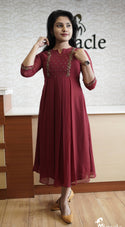 Maroon Georgette Kurti MHK144