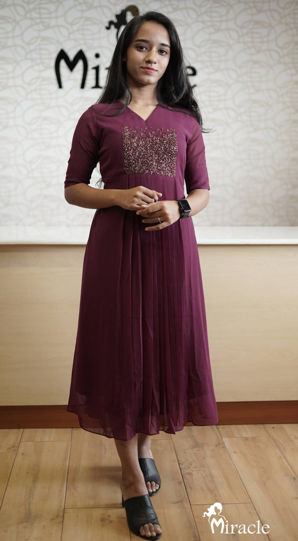 Purple Designer Kurti MHK150