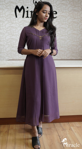 Dark Lilac Designer Kurti MHK153