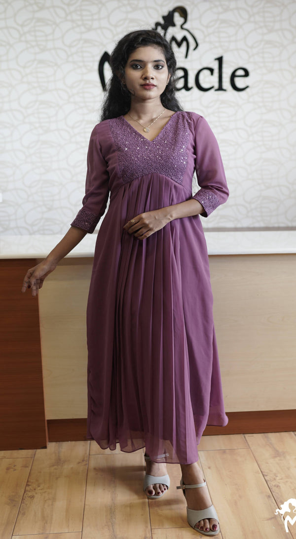 Lilac Georgette Designer Kurti MDK154