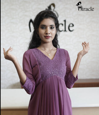 Lilac Georgette Designer Kurti MDK154