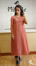 Peach Georgette Kurti MHK137