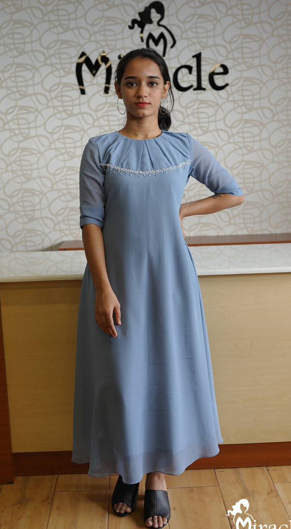 Pastel Blue Georgette Kurti MHK136