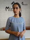 Pastel Blue Georgette Kurti MHK136