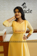 Yellow Georgette Kurti MDK173