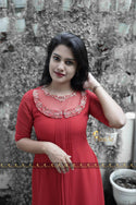 Red Georgette Kurti MXS104