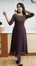 Dark Purple Budget Friendly Kurti MHK173