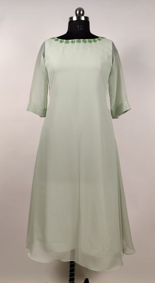 Pastel Green Georgette Kurti