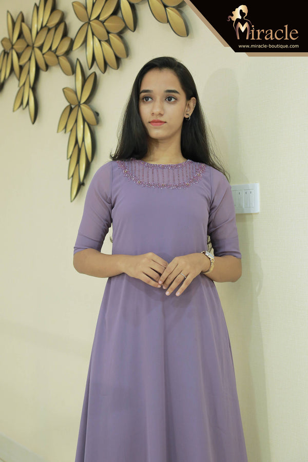 Pastel Lilac Georgette Kurti MHK182