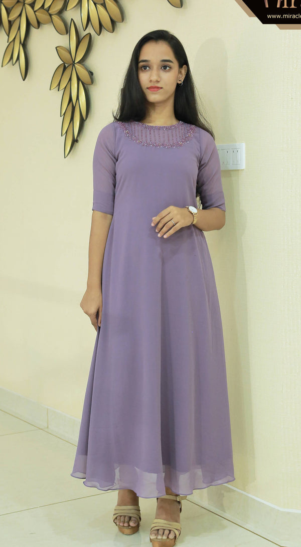 Pastel Lilac Georgette Kurti MHK182